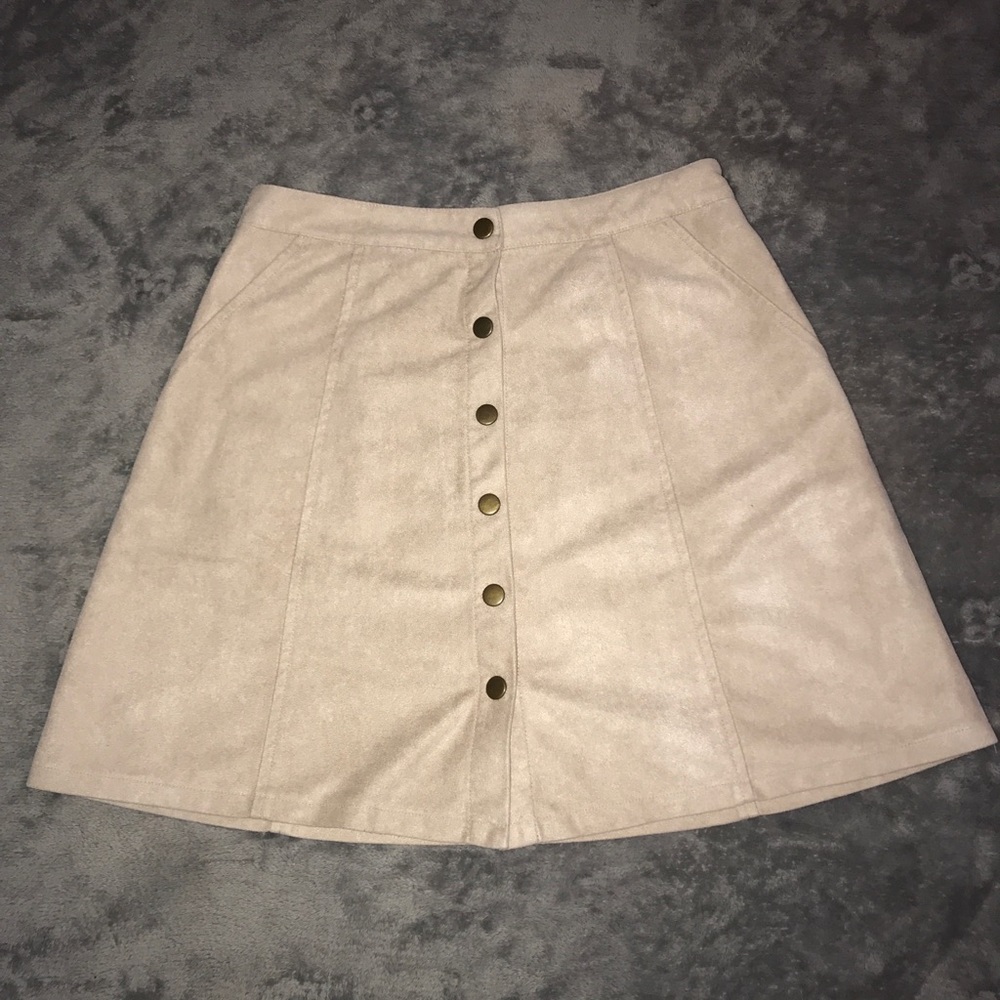 Khaki button down skirt